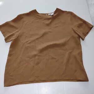 ANNA and FRANK Woman's 100% Silk Short Sleeves Blouse Size m Pre-owned